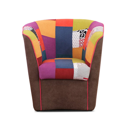 Poltrona Patchwork AZZURRA artigianale 100% MADE IN ITALY