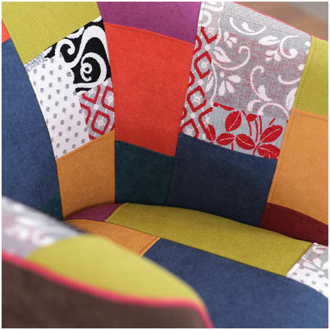 Poltrona Patchwork AZZURRA artigianale 100% MADE IN ITALY