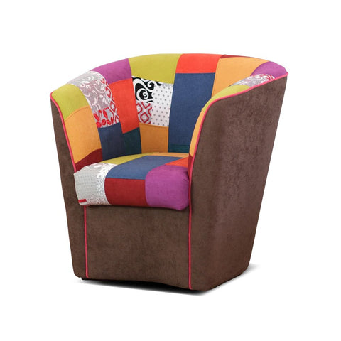 Poltrona Patchwork AZZURRA artigianale 100% MADE IN ITALY