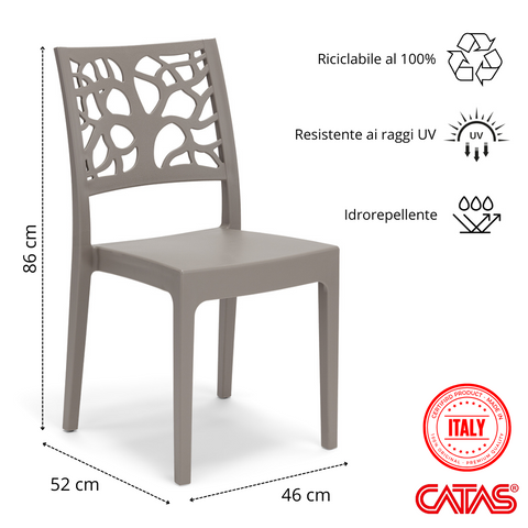 Sedia in polipropilene Teti impilabile Design moderno da Interno/Esterno