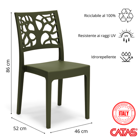 Sedia in polipropilene Teti impilabile Design moderno da Interno/Esterno