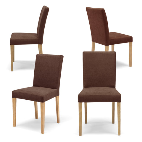 Sedia imbottita DERBY per sala da pranzo con struttura in legno naturale