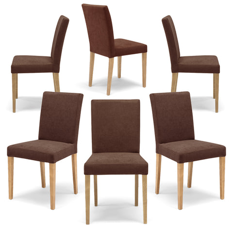 Sedia imbottita DERBY per sala da pranzo con struttura in legno naturale