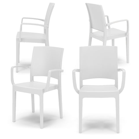 Sedia in polipropilene Flora con braccioli impilabile Design moderno da Interno/Esterno