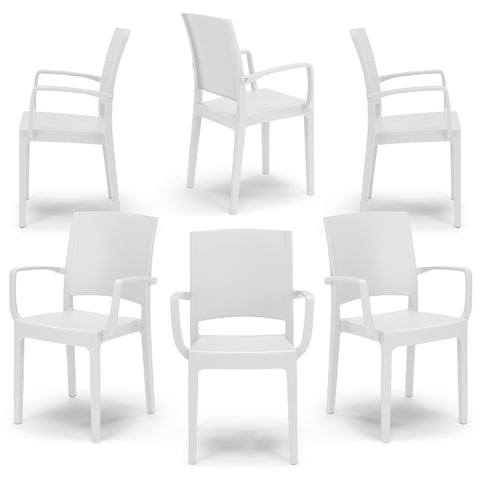 Sedia in polipropilene Flora con braccioli impilabile Design moderno da Interno/Esterno