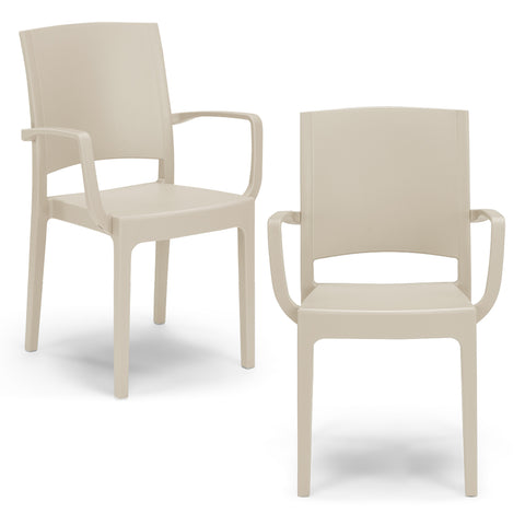 Sedia in polipropilene Flora con braccioli impilabile Design moderno da Interno/Esterno