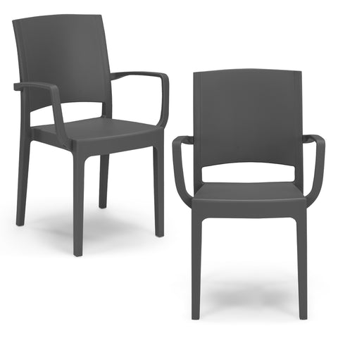 Sedia in polipropilene Flora con braccioli impilabile Design moderno da Interno/Esterno