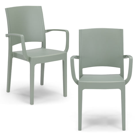 Sedia in polipropilene Flora con braccioli impilabile Design moderno da Interno/Esterno