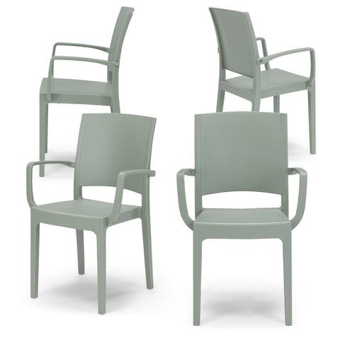 Sedia in polipropilene Flora con braccioli impilabile Design moderno da Interno/Esterno