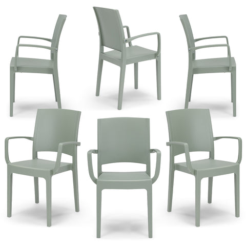 Sedia in polipropilene Flora con braccioli impilabile Design moderno da Interno/Esterno