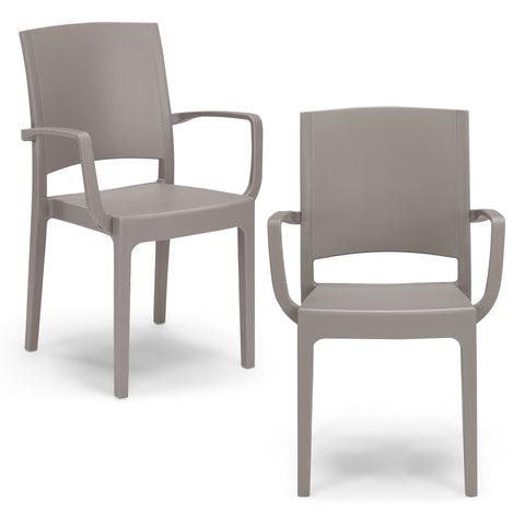 Sedia in polipropilene Flora con braccioli impilabile Design moderno da Interno/Esterno