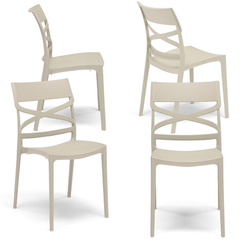 Sedia in polipropilene Flow impilabile Design moderno da Interno/Esterno