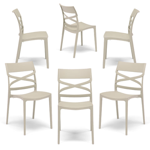 Sedia in polipropilene Flow impilabile Design moderno da Interno/Esterno