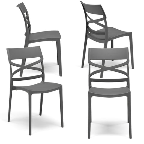 Sedia in polipropilene Flow impilabile Design moderno da Interno/Esterno
