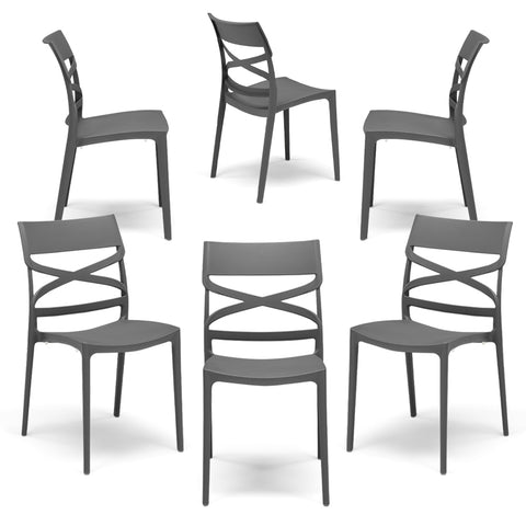 Sedia in polipropilene Flow impilabile Design moderno da Interno/Esterno