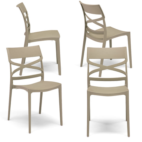 Sedia in polipropilene Flow impilabile Design moderno da Interno/Esterno