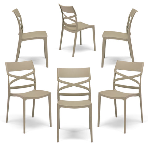 Sedia in polipropilene Flow impilabile Design moderno da Interno/Esterno