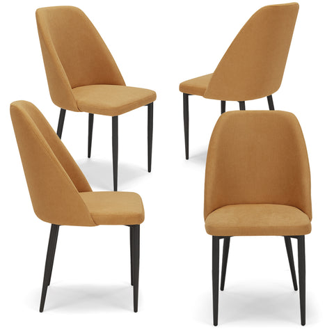 Sedia imbottita GIOVE per sala da pranzo con gambe in metallo design moderno