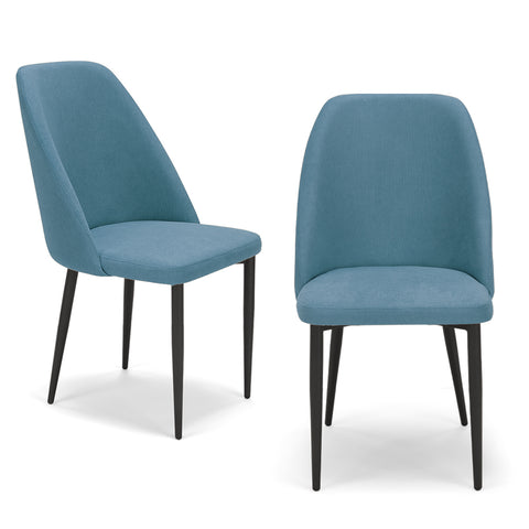 Sedia imbottita GIOVE per sala da pranzo con gambe in metallo design moderno