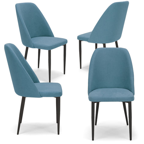 Sedia imbottita GIOVE per sala da pranzo con gambe in metallo design moderno