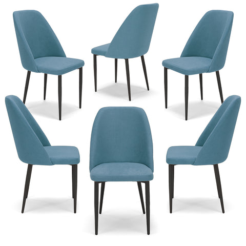 Sedia imbottita GIOVE per sala da pranzo con gambe in metallo design moderno
