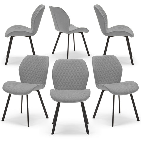Sedia imbottita GIORGIA per sala da pranzo in tessuto trapuntato a rombi Design moderno