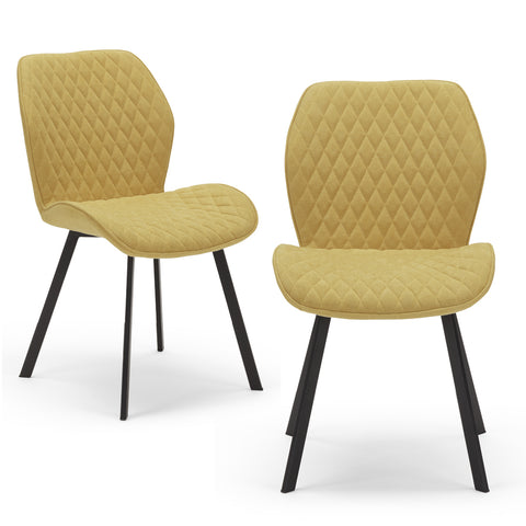 Sedia imbottita GIORGIA per sala da pranzo in tessuto trapuntato a rombi Design moderno