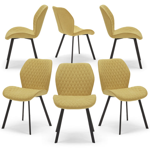 Sedia imbottita GIORGIA per sala da pranzo in tessuto trapuntato a rombi Design moderno