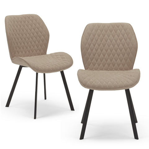 Sedia imbottita GIORGIA per sala da pranzo in tessuto trapuntato a rombi Design moderno