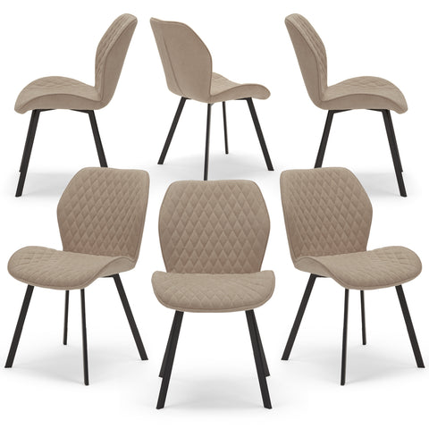Sedia imbottita GIORGIA per sala da pranzo in tessuto trapuntato a rombi Design moderno