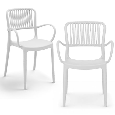 Sedia in polipropilene Viola con braccioli impilabile Design moderno da Interno/Esterno