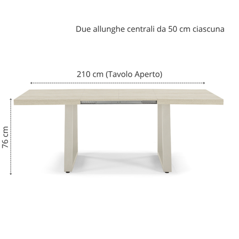 Tavolo da pranzo 160x90 modello MADE IN ITALY GOYA allungabile fino a 260 CM