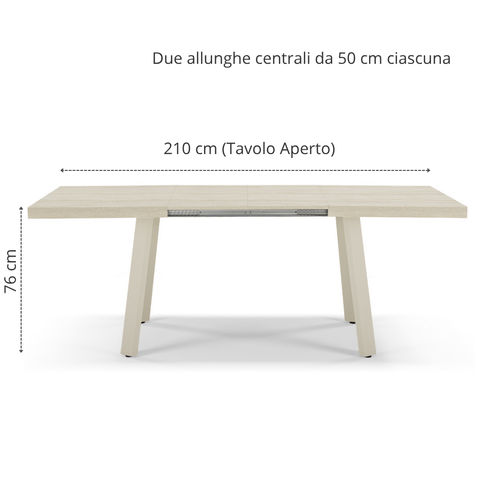 Tavolo da pranzo 160x90 modello MIRO' allungabile fino a 260 CM