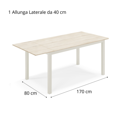 Tavolo da pranzo allungabile 130x80 GIOTTO MADE IN ITALY