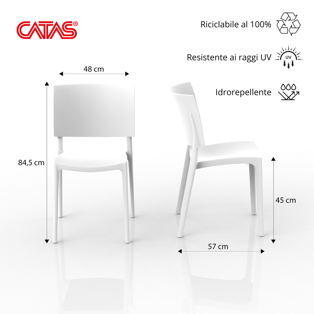Sedia in polipropilene Sharp impilabile Design moderno da Interno/Esterno