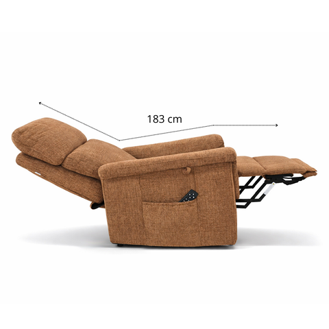 Poltrona elettrica relax 4 motori Marsiglia con poggiatesta e cuscino lombare regolabili, Kit Optional Roller System e Kit Optional Batteria