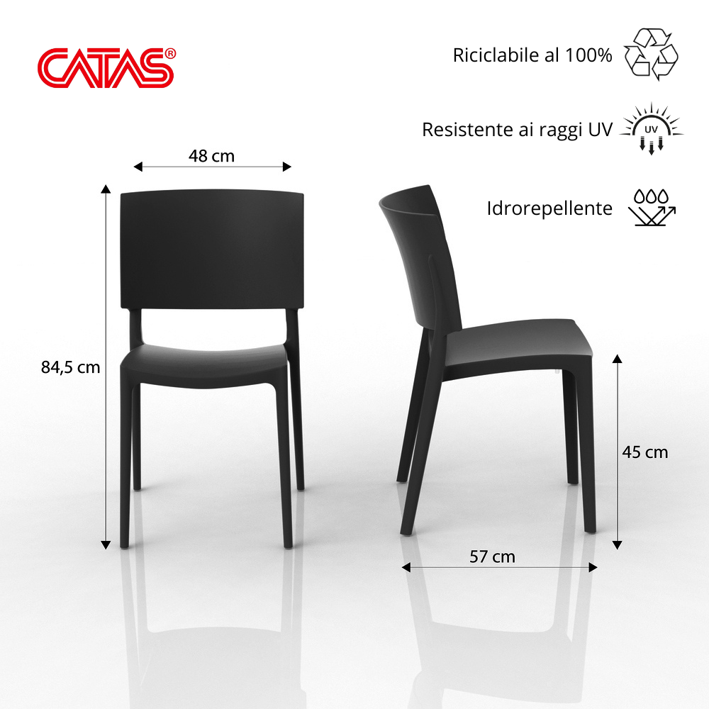 Sedia in polipropilene Sharp impilabile Design moderno da Interno/Esterno