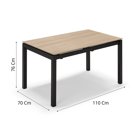 Tavolo da pranzo allungabile 110x70 modello BORA top in grès ceramico top in grès ceramico