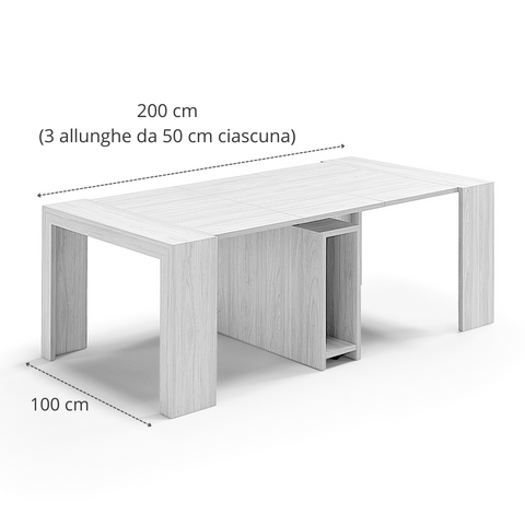 Consolle da soggiorno allungabile in legno scheda tecnica