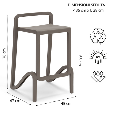 Sgabello in polipropilene Eolo sg. seduta da 65