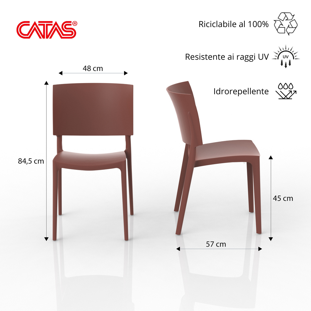 Sedia in polipropilene Sharp impilabile Design moderno da Interno/Esterno