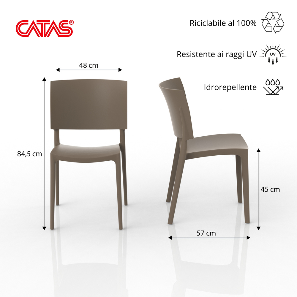 Sedia in polipropilene Sharp impilabile Design moderno da Interno/Esterno