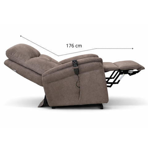 Poltrona elettrica relax 4 motori Parigi con poggiatesta e cuscino lombare regolabili, Kit Optional Roller System e Kit Optional Batteria