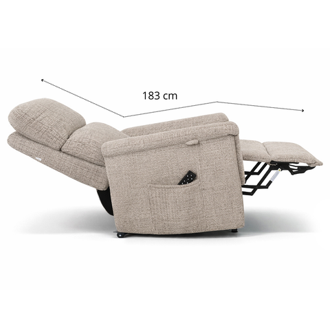 Poltrona elettrica relax 4 motori Marsiglia con poggiatesta e cuscino lombare regolabili, Kit Optional Roller System e Kit Optional Batteria