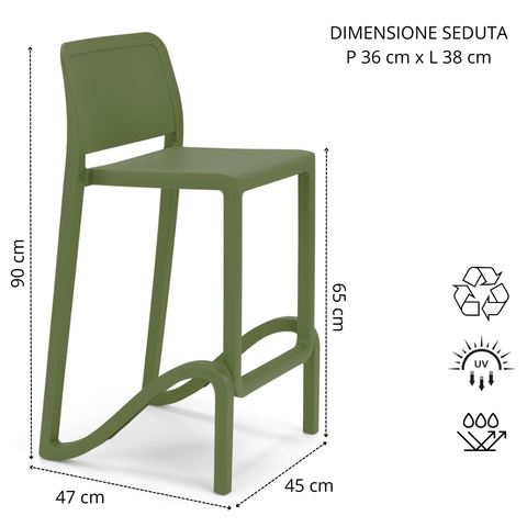 Sgabello in polipropilene Giano sg. seduta da 65