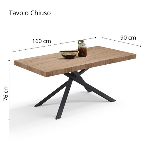 Tavolo da pranzo allungabile 160x90 CASSIOPEA 2 MADE IN ITALY