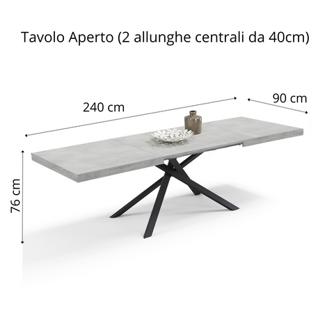 Tavolo da pranzo allungabile 160x90 CASSIOPEA 2 MADE IN ITALY