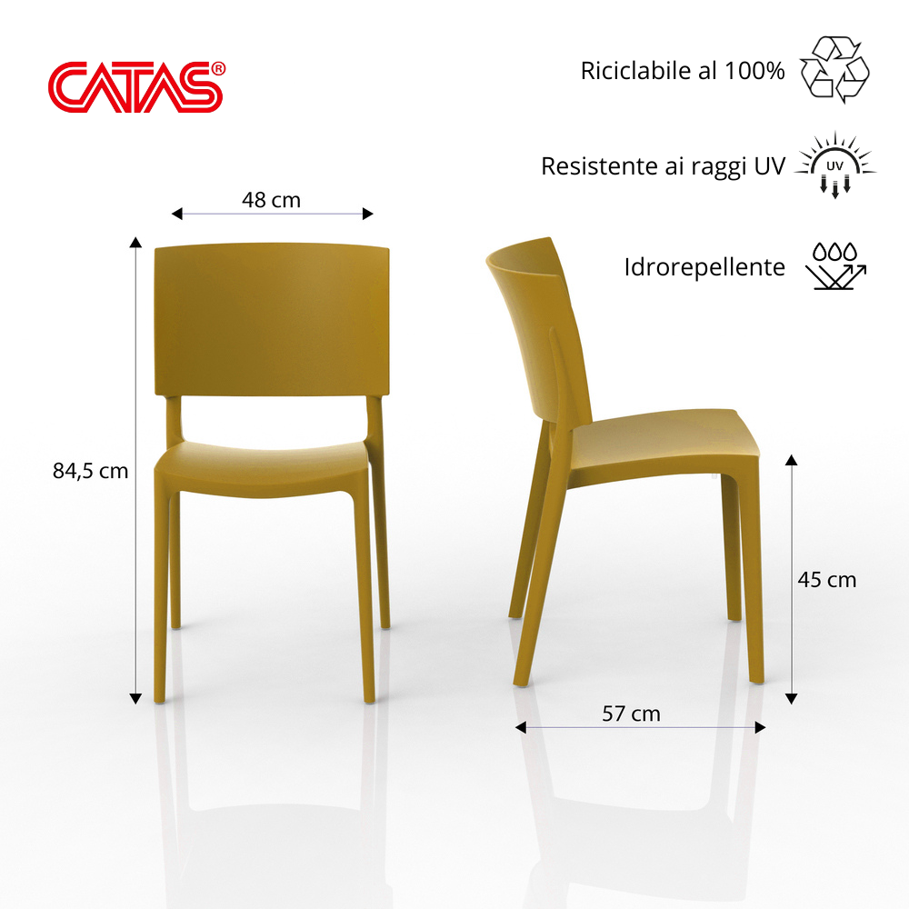 Sedia in polipropilene Sharp impilabile Design moderno da Interno/Esterno