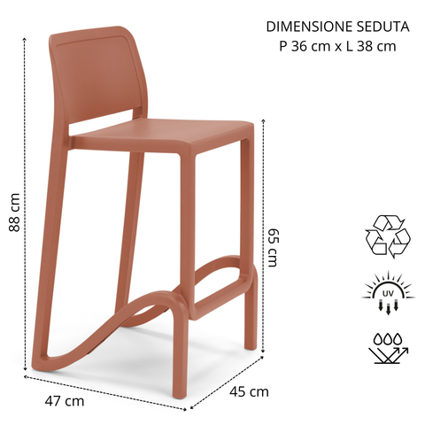 Sgabello in polipropilene Giano sg. seduta da 65