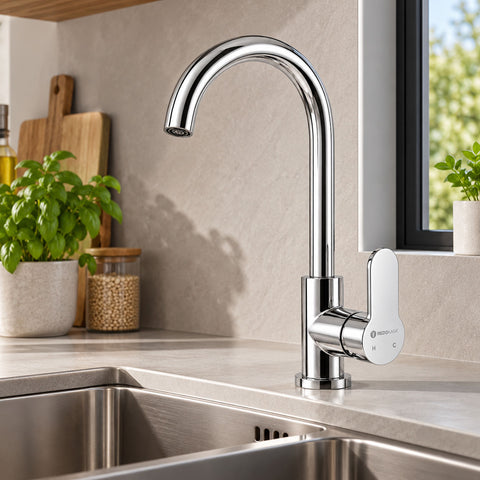 Miscelatore cucina monocomando con canna alta Redokasa – Cromo lucido